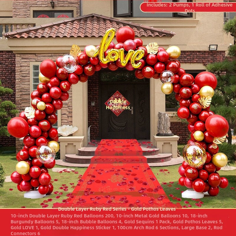 Esküvői lufi ív dísz (levegővel felfújt lufik; állatfigurás forma; anyag: Oxford anyag; nyomtatott logó)