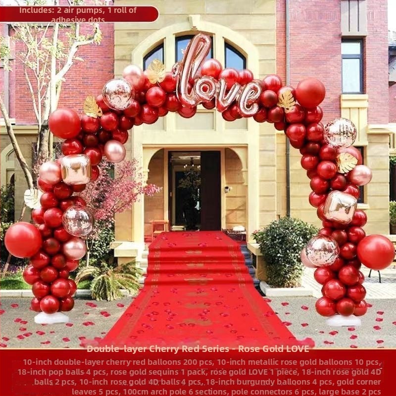 Esküvői lufi ív dísz (levegővel felfújt lufik; állatfigurás forma; anyag: Oxford anyag; nyomtatott logó)