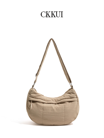 Nylon crossbody dumpling torba, gradski jednostavan stil, zatvaranje na zip, unutarnji zip-džep i džep za dokumente
