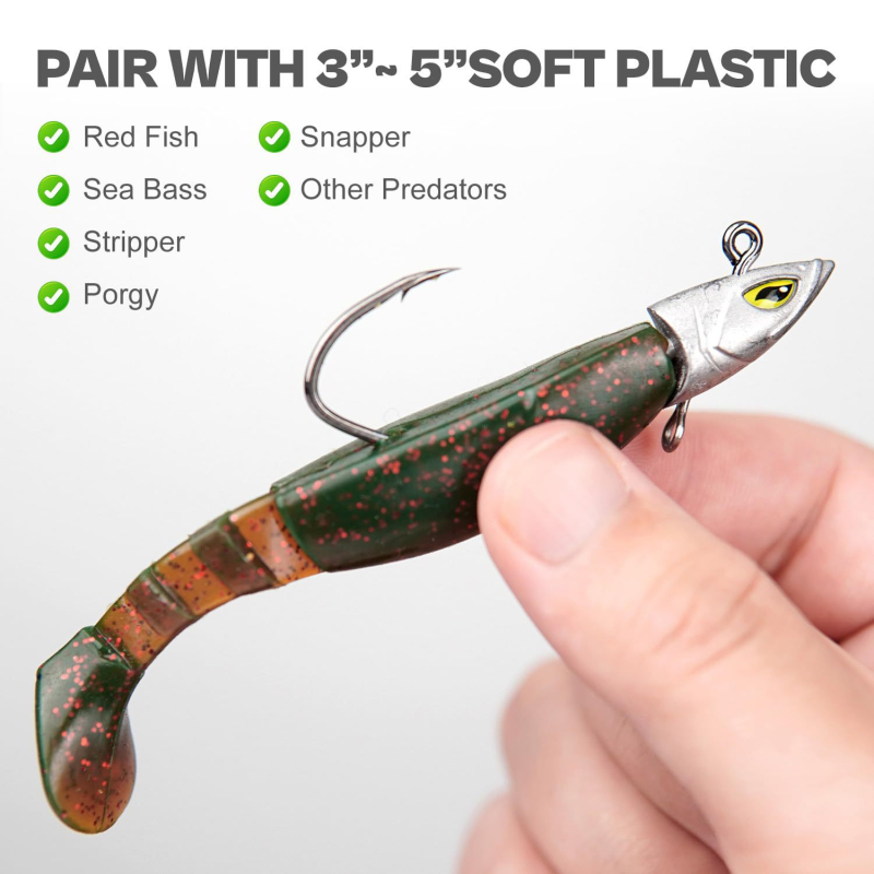 Ólomfejű horog folyóvízi horgászat – Ailuri, 14/21/28/42 g, tüskézett