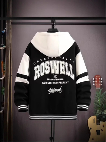 Férfi dzseki, lazán szabott, reveres gallér, egyrészes gombolás, rácsmintás, poliészter anyag