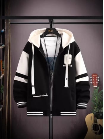 Férfi dzseki, lazán szabott, reveres gallér, egyrészes gombolás, rácsmintás, poliészter anyag