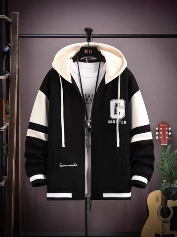 Férfi dzseki, lazán szabott, reveres gallér, egyrészes gombolás, rácsmintás, poliészter anyag