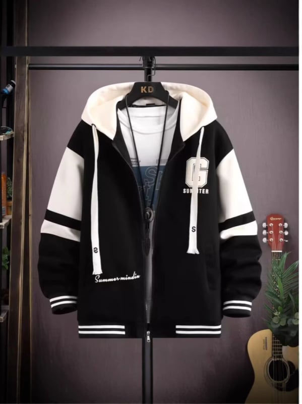 Férfi dzseki, lazán szabott, reveres gallér, egyrészes gombolás, rácsmintás, poliészter anyag