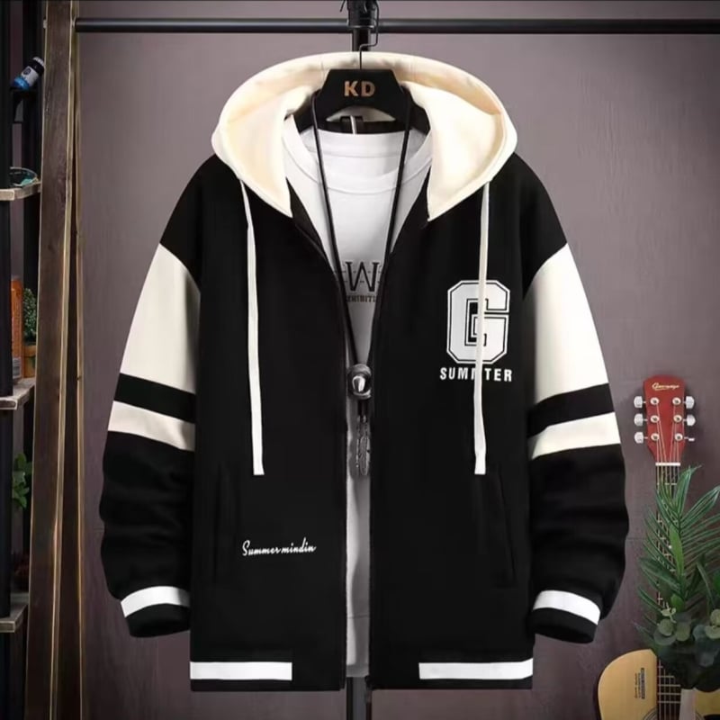 Férfi dzseki, lazán szabott, reveres gallér, egyrészes gombolás, rácsmintás, poliészter anyag