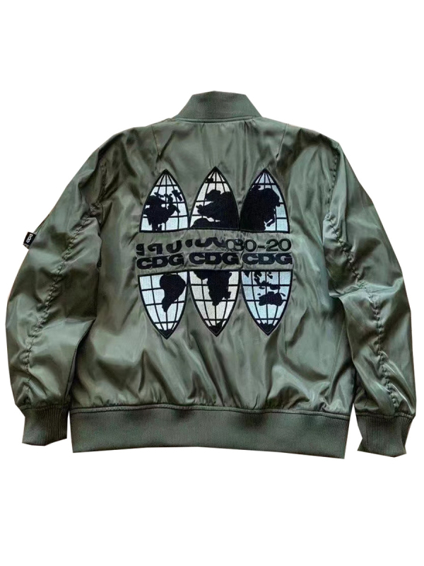 MA-1 bomber jakna s printom slova na leđima, unisex, street stil, izvezeno