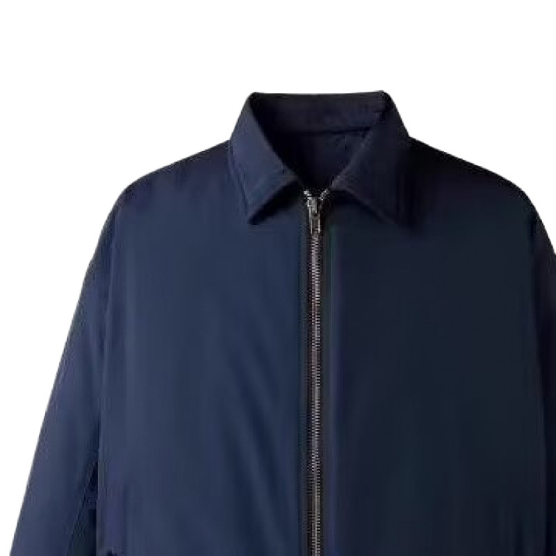 Muška aviator jakna s reverom, zip zatvaranje, širok kroj, dugi rukavi, Vinylon-Lycra tkanina, jesen 2024