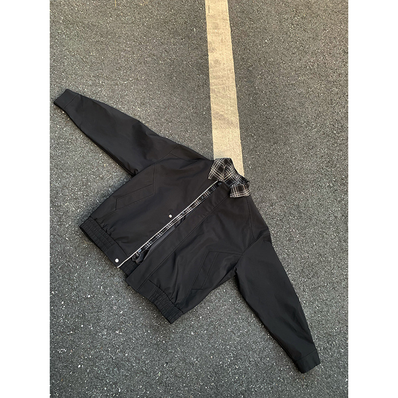 Vjetrovita jakna u korejskom stilu s ovratnikom, prednjim zatvaračem i slobodnim krojem