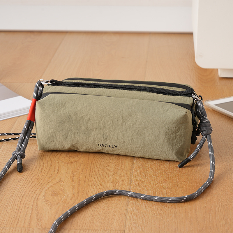 BAOFLY najlon crossbody torba za muškarce – ultralak dizajn, gradski minimalistički stil, jednostavan uzorak, bez podstavke unutrašnjosti, svakodnevna upotreba
