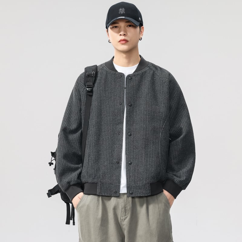 Vintage inspirirana teška baseball jakna za jesen, oversize, muška svakodnevna jakna