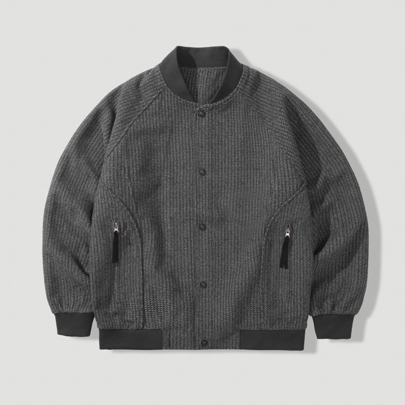 Vintage inspirirana teška baseball jakna za jesen, oversize, muška svakodnevna jakna