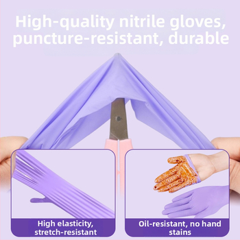 Nitrilové rukavice pre domáce práce a umývanie riadu; nepremokavé, odolné, jednorazové, potravinárskej kvality, s predĺženou manžetou