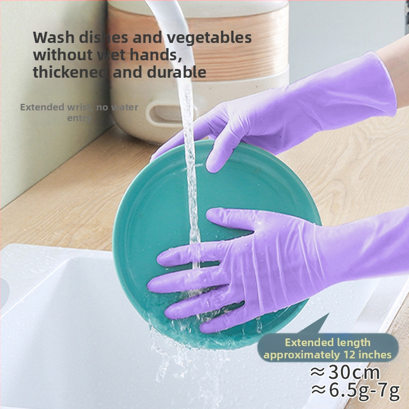 Nitrilové rukavice pre domáce práce a umývanie riadu; nepremokavé, odolné, jednorazové, potravinárskej kvality, s predĺženou manžetou