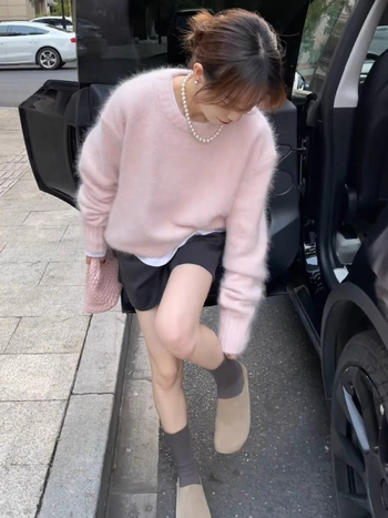 Ženski akrilni pleteni pulover za jesen/zimu, okrugli ovratnik, dugi rukavi, debeli pleteni materijal, elegantan stil za posao