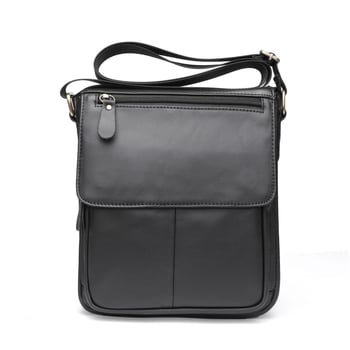 Muška crossbody torba od prave kože, prva sloja teleće kože, unutarnja tkanina poliester, jednofaredni dizajn, kompatibilna s 8-inčnim laptopom