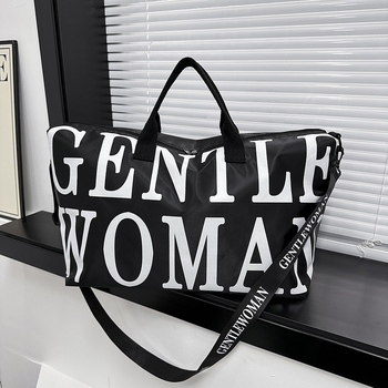Unisex torba za putovanje i fitness, vodootporna s remenom za rameno, kapacitet 20–35L, uzorak s slovima, rekreacijski stil putovanja