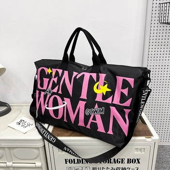 Unisex torba za putovanje i fitness, vodootporna s remenom za rameno, kapacitet 20–35L, uzorak s slovima, rekreacijski stil putovanja