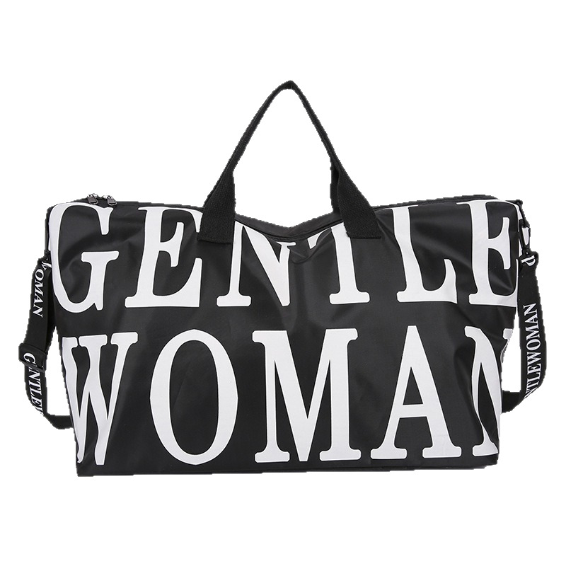 Unisex torba za putovanje i fitness, vodootporna s remenom za rameno, kapacitet 20–35L, uzorak s slovima, rekreacijski stil putovanja
