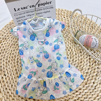 Állatbarát mellény kutyáknak és macskáknak, Cartoon stílus, poliészter, nyári vékony, fényvédő, szőrzethullás elleni