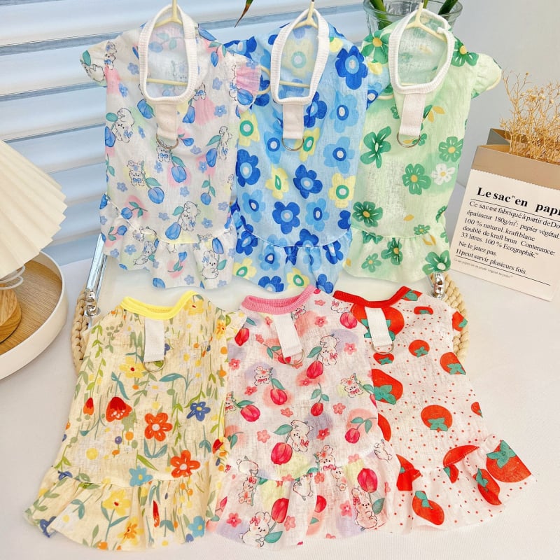 Állatbarát mellény kutyáknak és macskáknak, Cartoon stílus, poliészter, nyári vékony, fényvédő, szőrzethullás elleni