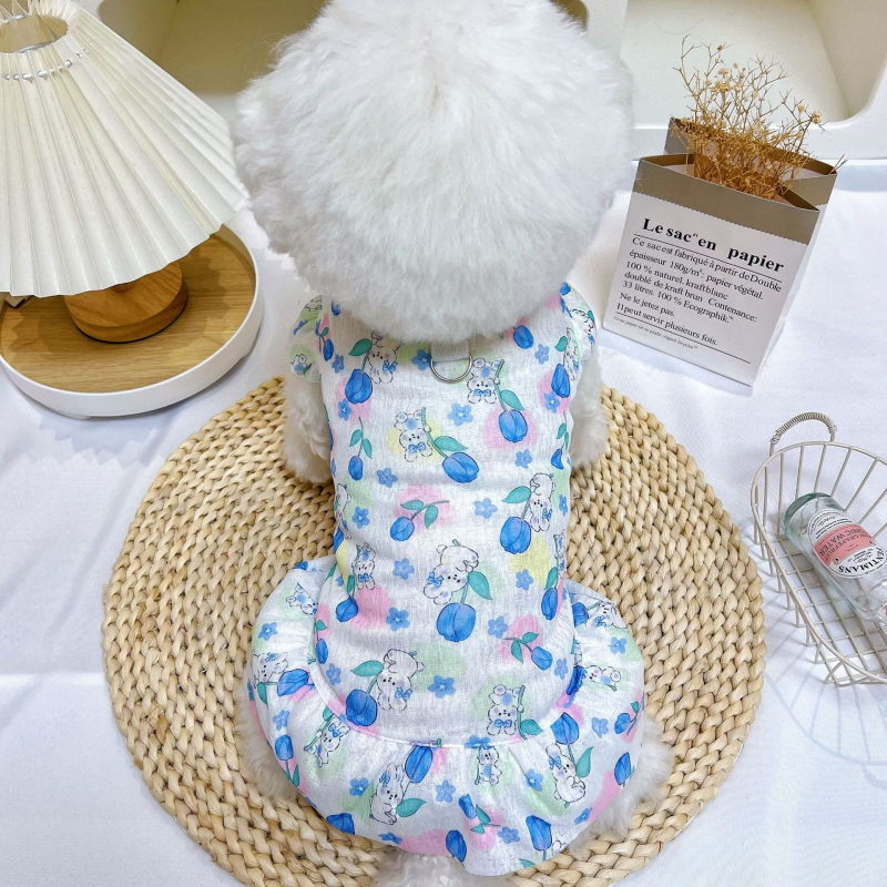 Állatbarát mellény kutyáknak és macskáknak, Cartoon stílus, poliészter, nyári vékony, fényvédő, szőrzethullás elleni