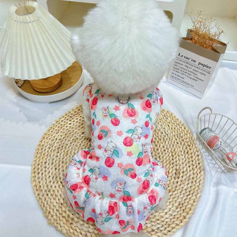 Állatbarát mellény kutyáknak és macskáknak, Cartoon stílus, poliészter, nyári vékony, fényvédő, szőrzethullás elleni