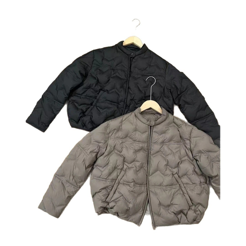 Ženska jakna s perjem bijele patke, srednja debljina, Chenille tkanina s elastanom, zatvarač, ultra kratka duljina, korejski stil