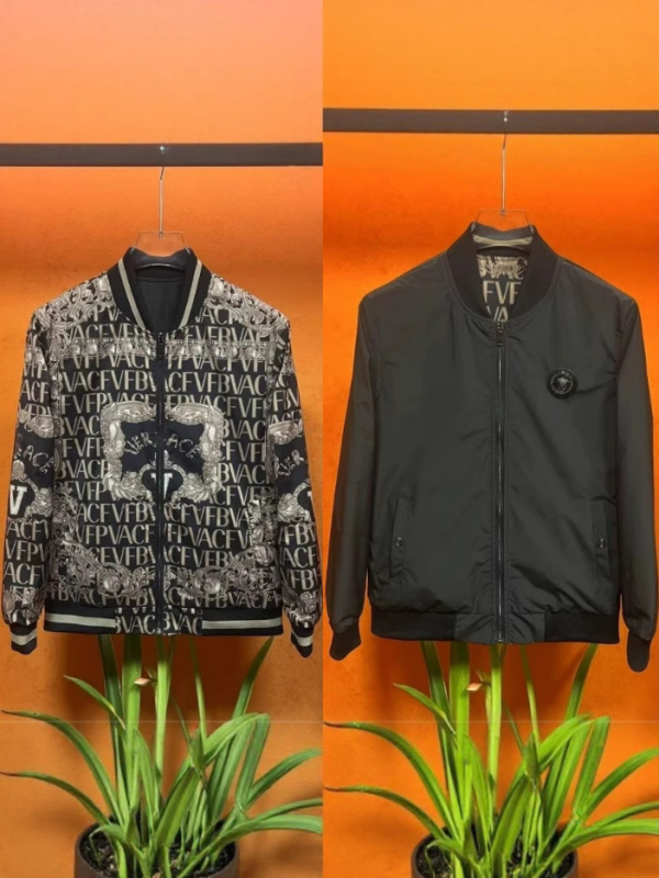 Jachetă reversibilă slim-fit cu fermoar – Poliester, mâneci lungi, pentru primăvară-toamnă