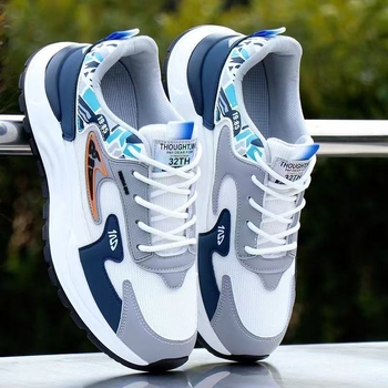 Muške tenisice za sportsku casual uporabu s mrežastim gornjim dijelom, ublažavanje udaraca, EVA đon, vezanje, nizak profil