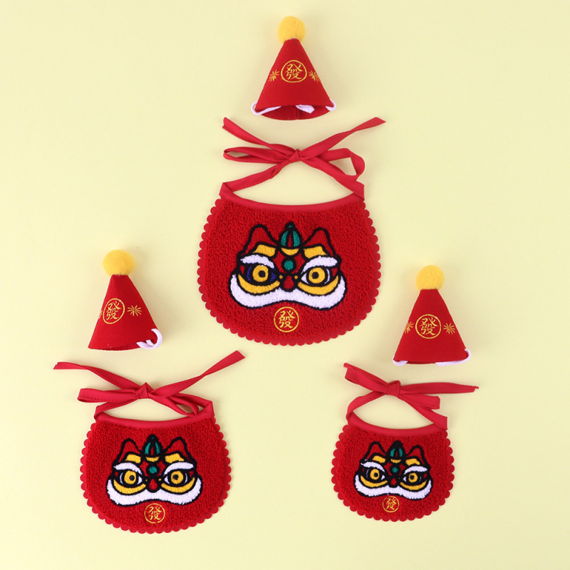 Μπιμπ για κατοικίδια με μοτίτο γραμμάτων, μαλλί, κέντημα, καθολικό για γάτες και σκύλους, τέσσερις εποχές, κατάλληλο για γάμους και εαρινά φεστιβάλ