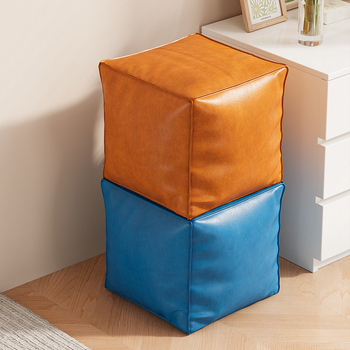 Bőr marokkó stílusú tároló puff, egyszerű és modern, mozgatható