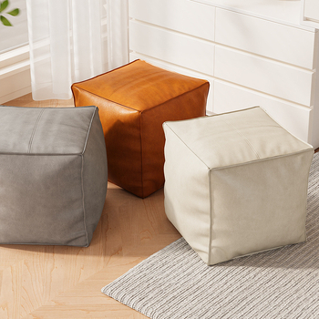 Bőr marokkó stílusú tároló puff, egyszerű és modern, mozgatható