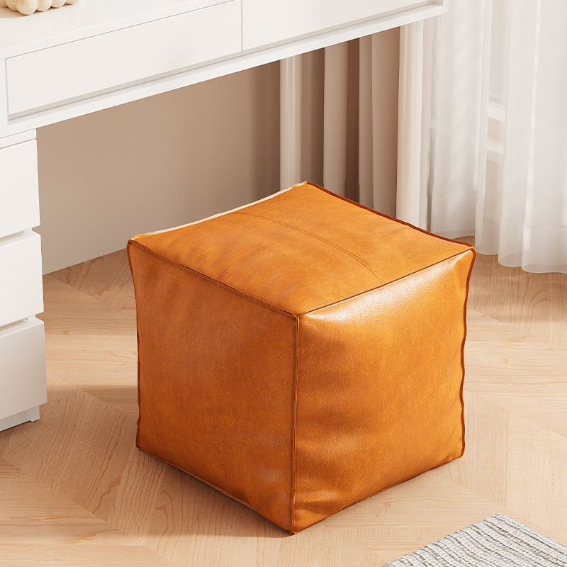 Bőr marokkó stílusú tároló puff, egyszerű és modern, mozgatható