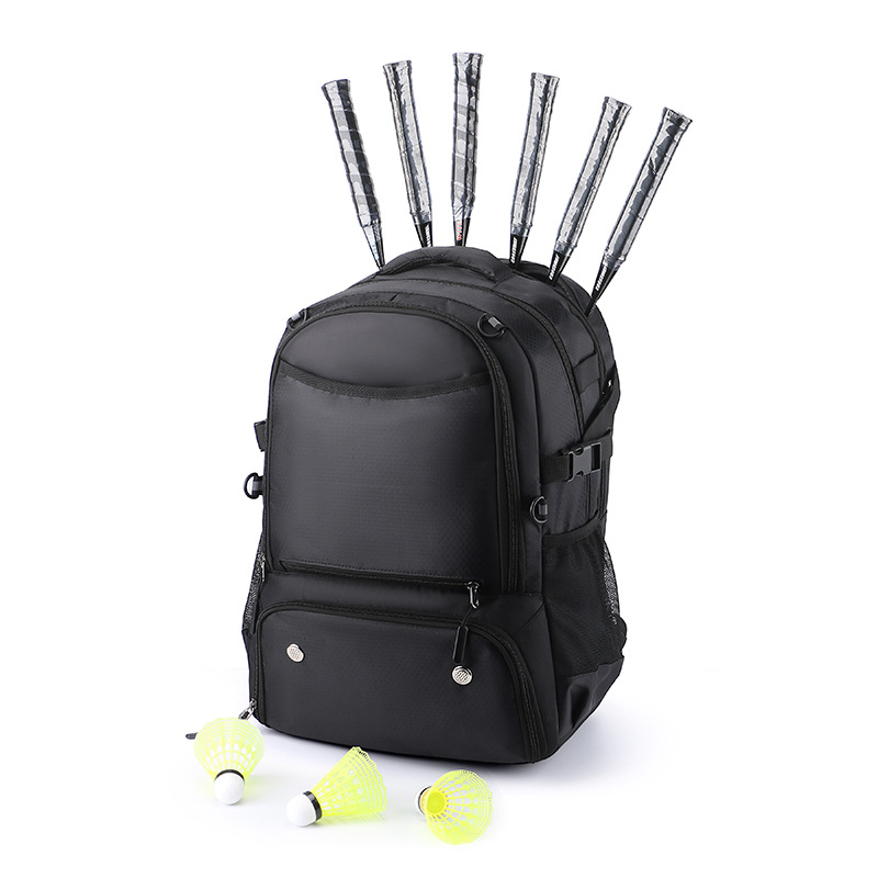 Rucsac sport pentru jocuri cu mingi — curele de umăr curbate, design respirabil, material film de piele, căptușeală din poliester; potrivit pentru baschet, fotbal, tenis și badminton