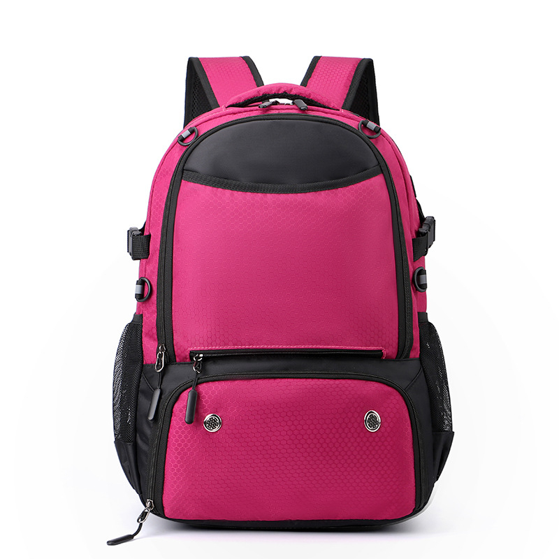 Rucsac sport pentru jocuri cu mingi — curele de umăr curbate, design respirabil, material film de piele, căptușeală din poliester; potrivit pentru baschet, fotbal, tenis și badminton