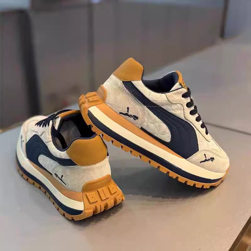 Muške tenisice tipa dad shoes — debeli potplat, protuklizna podloga, velur gornji dio, vezanje šnuraljkama