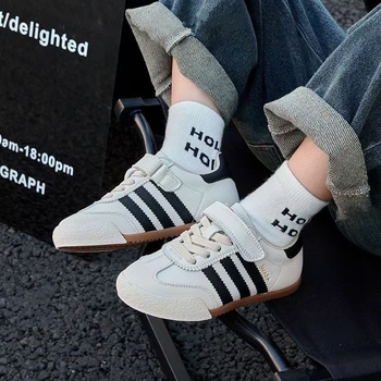 Dječje tenisice s Velcro kopčom, prugast uzorak, gornja strana od umjetne kože, za uzrast 4–12 godina, proljeće i jesen