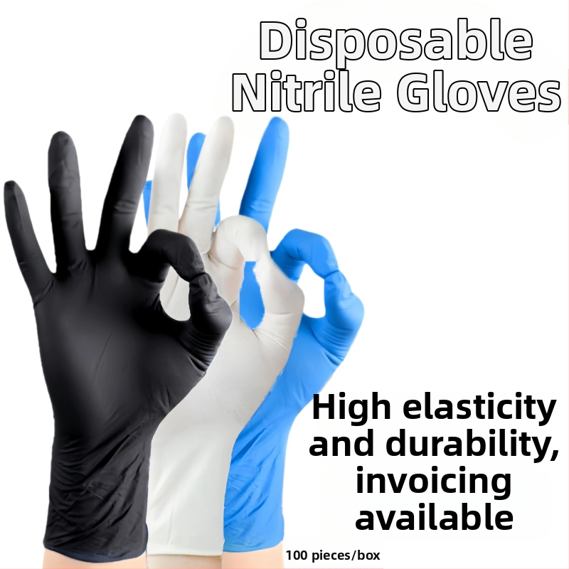 Mănuși de nitril de unică folosință - fără miros, durabile, nitril pur, 4 g, pentru îngrijire personală, curățenie și utilizare zilnică.