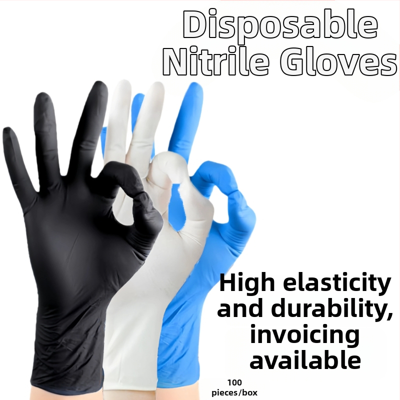 Mănuși de nitril de unică folosință - fără miros, durabile, nitril pur, 4 g, pentru îngrijire personală, curățenie și utilizare zilnică.