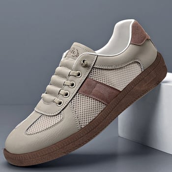 Muške sportske casual tenisice s PU+mrežastim gornjim dijelom, PVC potplat, zatvaranje elastičnom trakom, okrugli vrh, niski profil