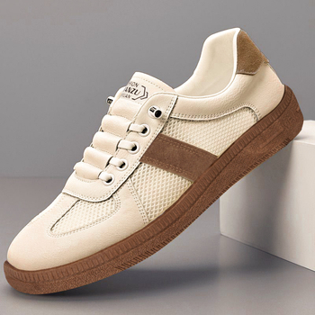 Muške sportske casual tenisice s PU+mrežastim gornjim dijelom, PVC potplat, zatvaranje elastičnom trakom, okrugli vrh, niski profil