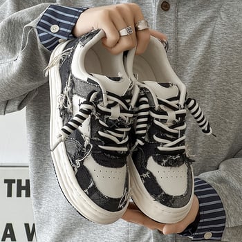 Muške tenisice s PU gornjim dijelom, okrugli vrh, vezanje, vulkanizirani gumeni potplat