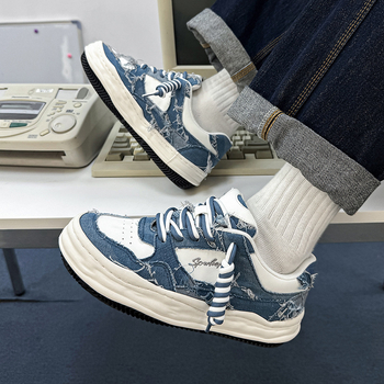 Muške tenisice s PU gornjim dijelom, okrugli vrh, vezanje, vulkanizirani gumeni potplat