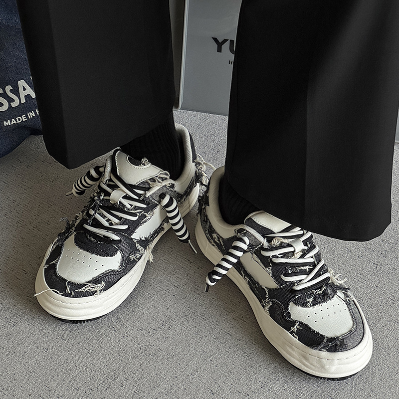 Muške tenisice s PU gornjim dijelom, okrugli vrh, vezanje, vulkanizirani gumeni potplat