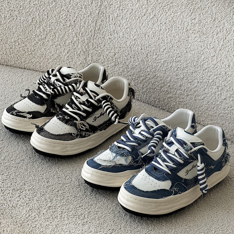 Muške tenisice s PU gornjim dijelom, okrugli vrh, vezanje, vulkanizirani gumeni potplat