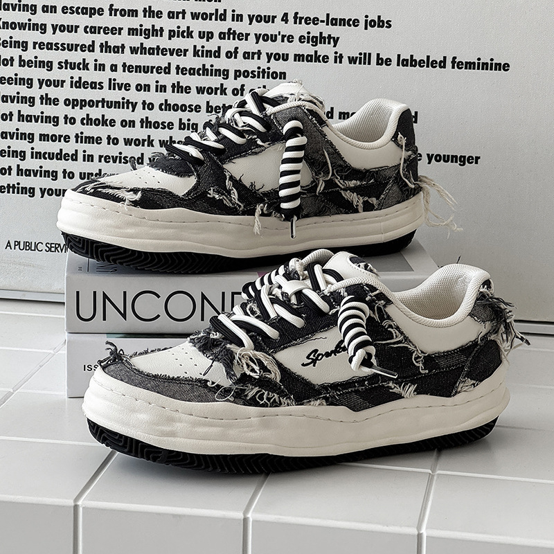 Muške tenisice s PU gornjim dijelom, okrugli vrh, vezanje, vulkanizirani gumeni potplat