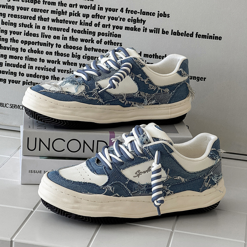 Muške tenisice s PU gornjim dijelom, okrugli vrh, vezanje, vulkanizirani gumeni potplat