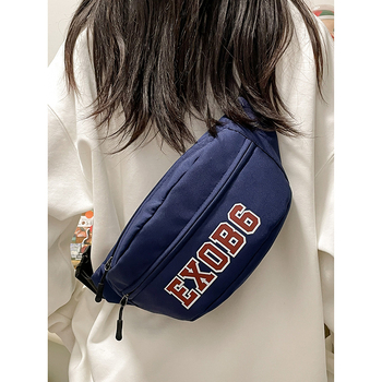 Мъжка гръдна чанта - уличен стил, найлон, дишаща, водоустойчива, ултра лека, буквен принт, подплата полиестер (Материал: Nylon; Функции: Дишаща, Водоустойчива, Ултра-лека; Модел: Букви; Подплата: Полиестер; Бранд: BR)