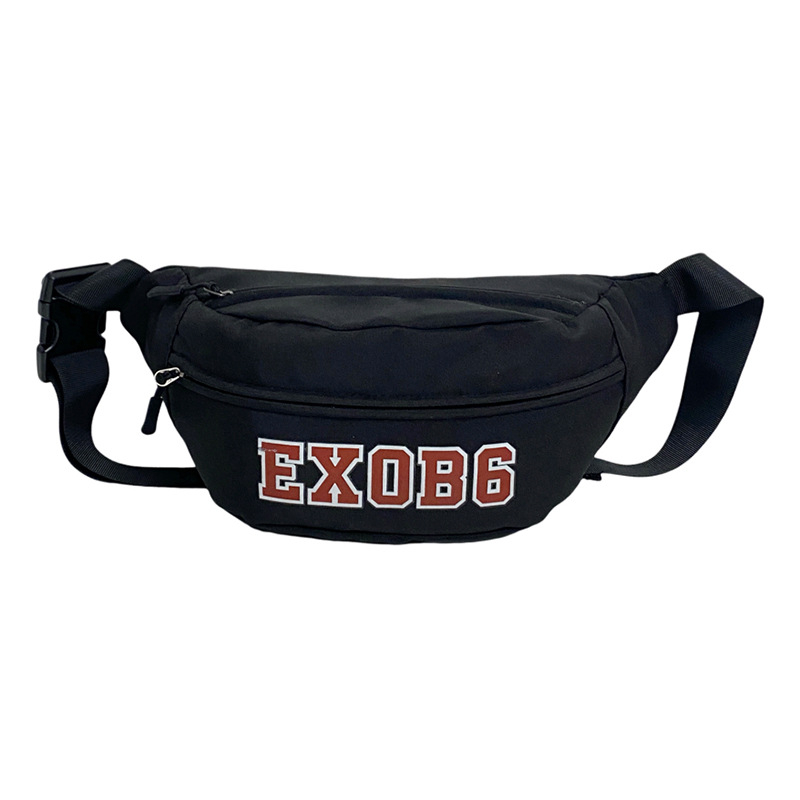 Мъжка гръдна чанта - уличен стил, найлон, дишаща, водоустойчива, ултра лека, буквен принт, подплата полиестер (Материал: Nylon; Функции: Дишаща, Водоустойчива, Ултра-лека; Модел: Букви; Подплата: Полиестер; Бранд: BR)