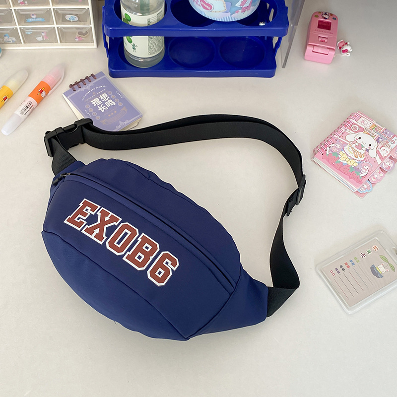 Мъжка гръдна чанта - уличен стил, найлон, дишаща, водоустойчива, ултра лека, буквен принт, подплата полиестер (Материал: Nylon; Функции: Дишаща, Водоустойчива, Ултра-лека; Модел: Букви; Подплата: Полиестер; Бранд: BR)